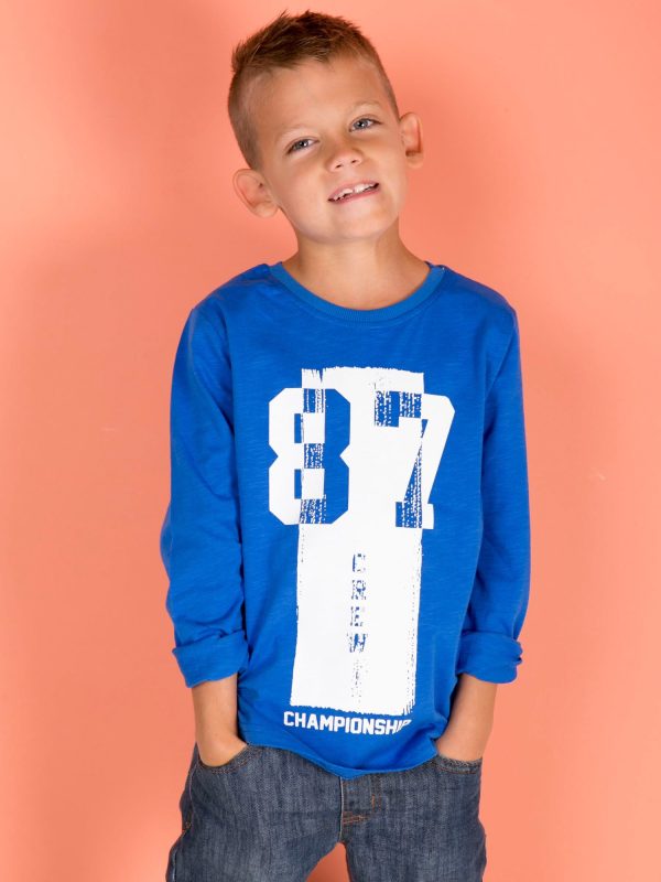 Wholesale Blue blouse for boy with print