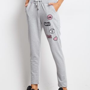 Wholesale Light grey sweatpants with stripes