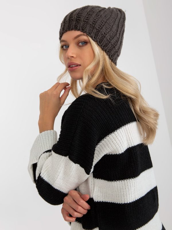 Wholesale Dark Grey Knitted Women Winter Hat