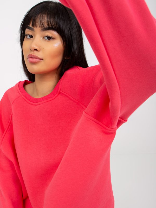 Wholesale Coral Remy Round Neck Basic Sweatshirt