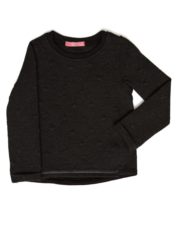 Wholesale Black girl's sweatshirt with stars