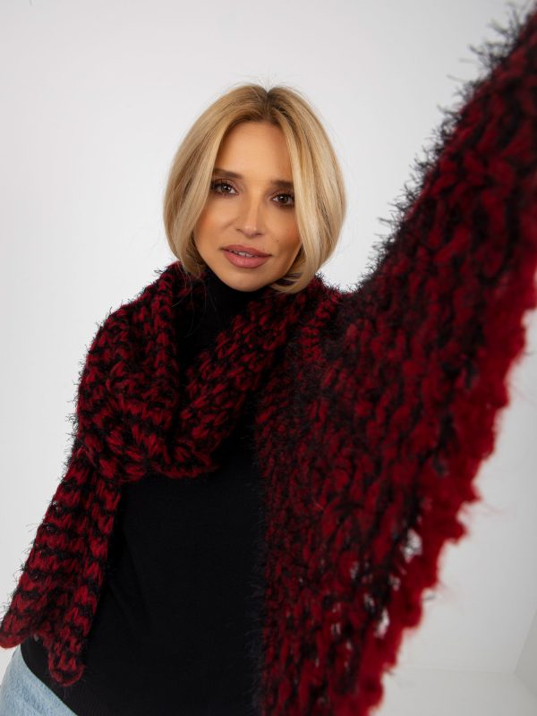 Wholesale Black and red knitted women's scarf