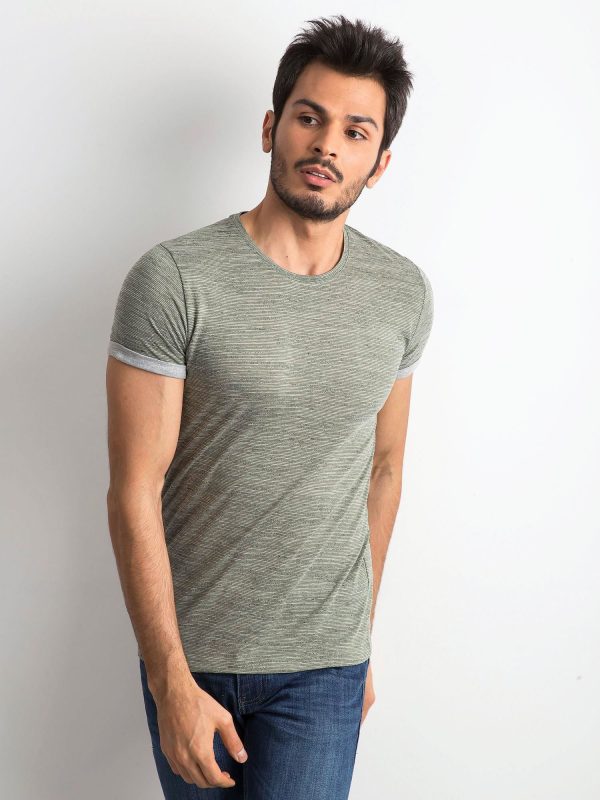 Wholesale Khaki T-shirt for men with roll-up sleeves