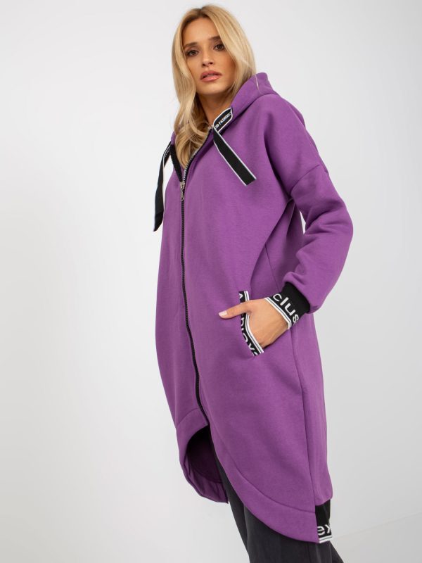 Wholesale Purple Mayar Long Zip Hoodie