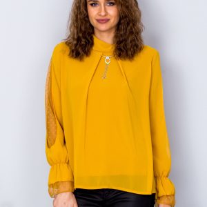 Wholesale Yellow blouse with necklace