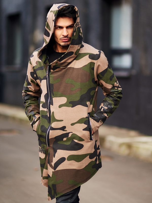 Wholesale Green camo hooded sweatshirt for men