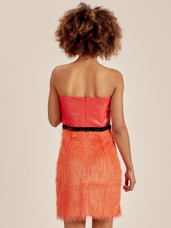 Wholesale Orange fringe dress