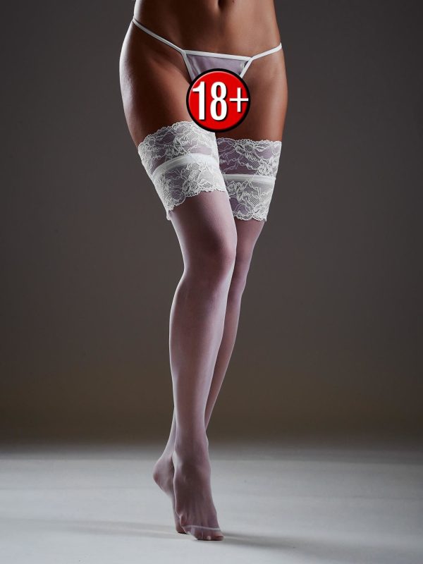 Wholesale White set of stockings and thongs