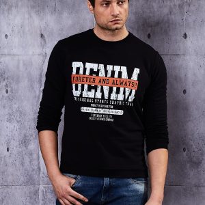 Wholesale Black sweatshirt for men with print in American style