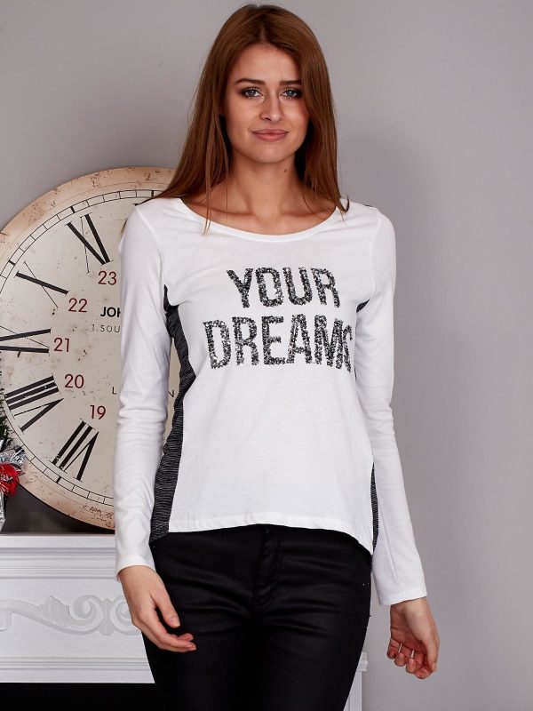 Wholesale BLOUSE WITH SEQUINS YOUR DREAMS ecru