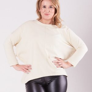 Wholesale Beige asymmetrical blouse for women PLUS SIZE