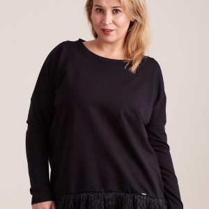 Wholesale Black blouse with frill PLUS SIZE