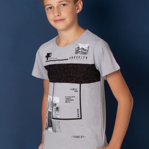 Wholesale Gray t-shirt for boy with urban print