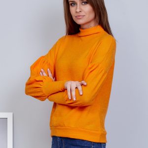 Wholesale Orange sweater with wide sleeves