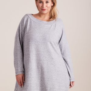 Wholesale Light gray melange tunic PLUS SIZE