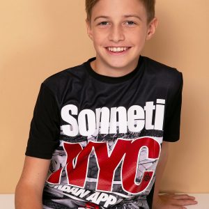 Wholesale Black T-shirt for boy with print