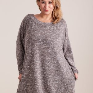 Wholesale Dark beige melange tunic PLUS SIZE