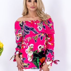 Wholesale Blouse pink spanish in colorful pattern