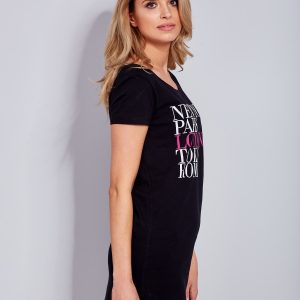 Wholesale Black cotton dress with city names