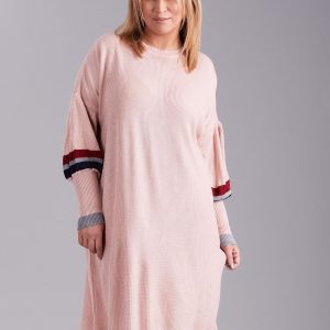 Wholesale Pale Pink Plus Size Knitted Dress