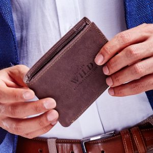 Wholesale Brown Genuine Leather Men's Wallet with Snap