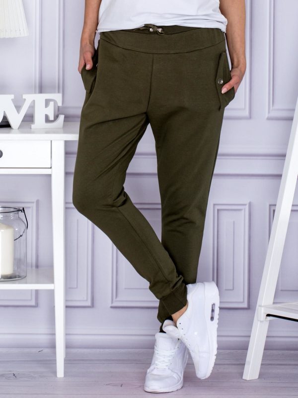 Wholesale Khaki sweatpants with pockets