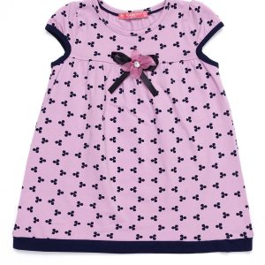 Wholesale Lilac children's dress with all over print