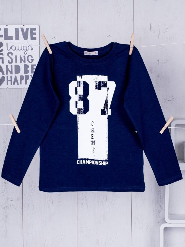 Wholesale Navy blue blouse for boy with print