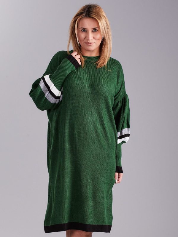 Wholesale Plus Size Green Knit Dress