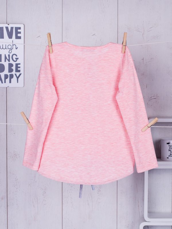 Wholesale Light pink blouse for a girl with leaves