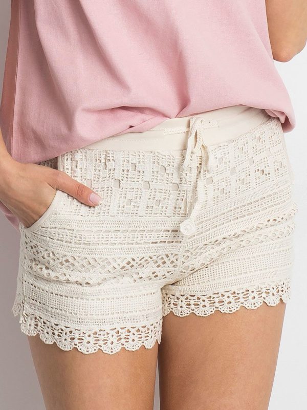 Wholesale Beige openwork shorts