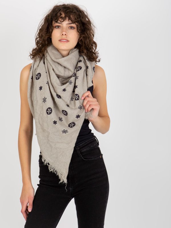 Wholesale Grey Winter Women's Patterned Scarf