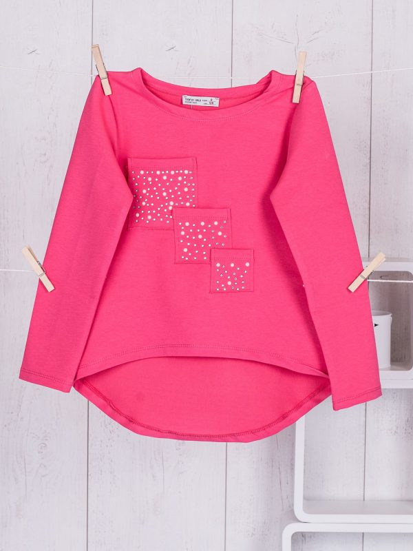 Wholesale Pink girl tunic with pockets