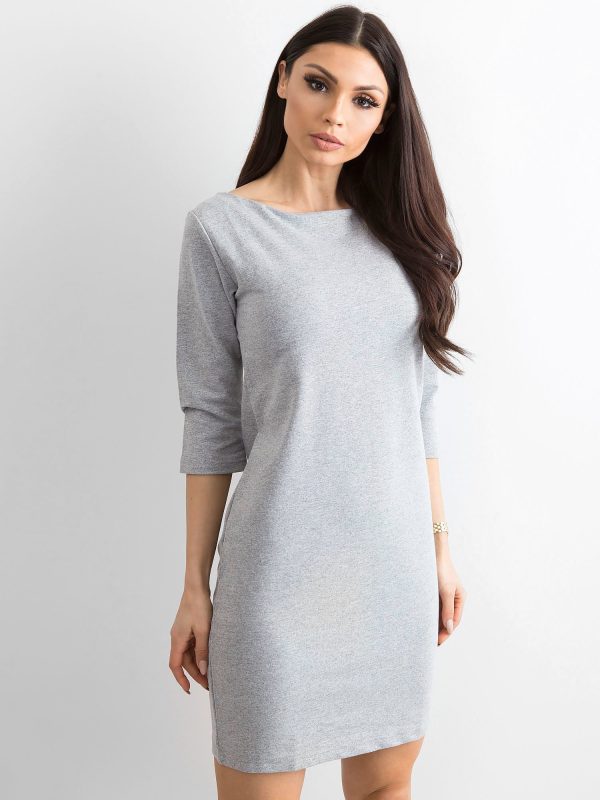 Wholesale Cotton plain oversize dress grey