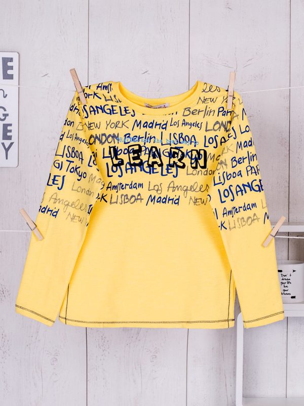 Wholesale Yellow blouse for boy with text print