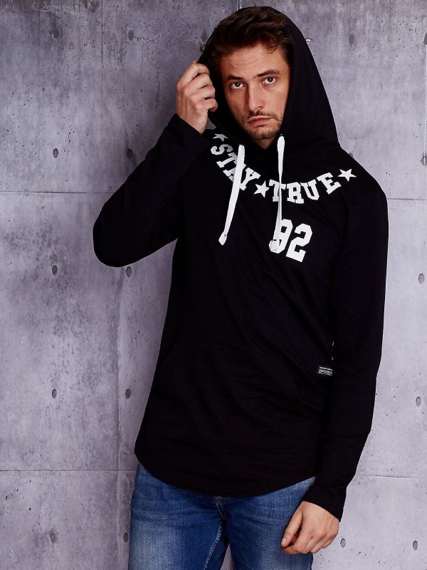 Wholesale Black sweatshirt for men with graphic print on the back