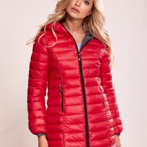 Wholesale Red Graphite Reversible Hooded Jacket