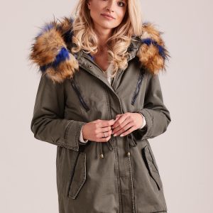 Wholesale Insulated parka with khaki fur