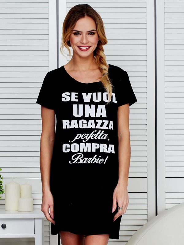 Wholesale Cotton dress with black inscriptions