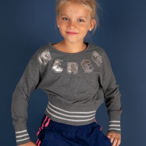 Wholesale Dark grey sweatshirt for girl with welts