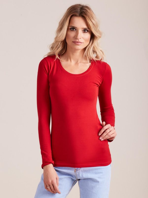 Wholesale Red Long Sleeve Blouse