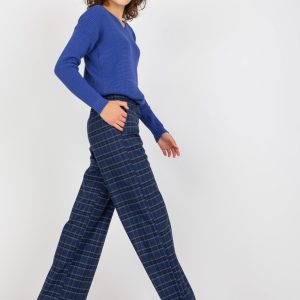 Wholesale Navy blue swedish plaid fabric pants