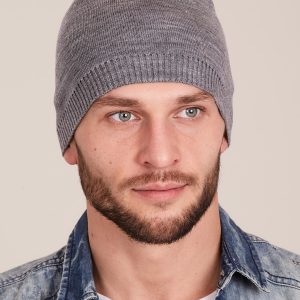 Wholesale Grey men's hat with ribb