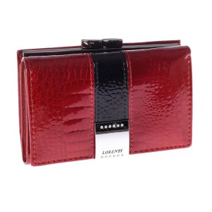 Wholesale Women's Red Leather Wallet with Crocodile Leather Pattern