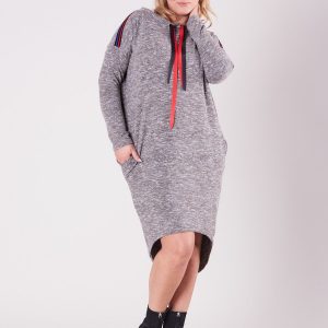 Wholesale Grey and beige asymmetrical dress PLUS SIZE