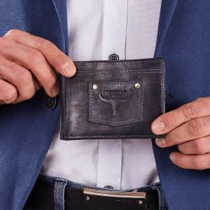 Wholesale Dark Blue Men's Wallet With Patch