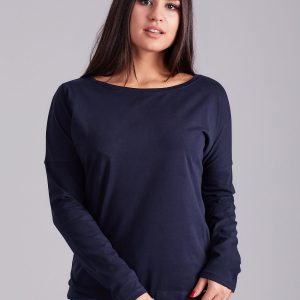 Wholesale Navy blue cotton blouse