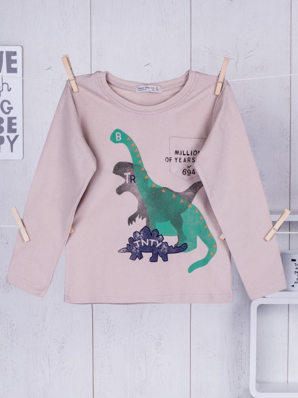 Wholesale Beige blouse with dinosaurs