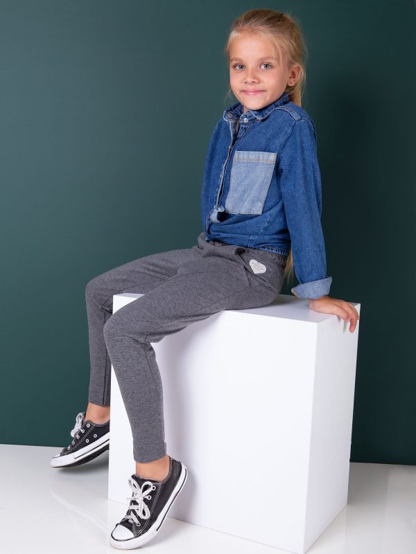 Wholesale Dark gray sweatpants for girl