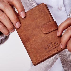 Wholesale Men's wallet light brown genuine leather